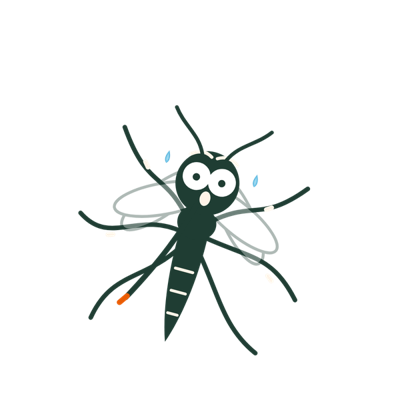 Mascotte BuzzHunt : un moustique dans un viseur